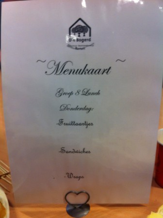 De menukaart van vandaag.